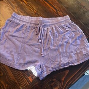 Hem & Thread Light Lavender Drawstring Athletic Shorts
